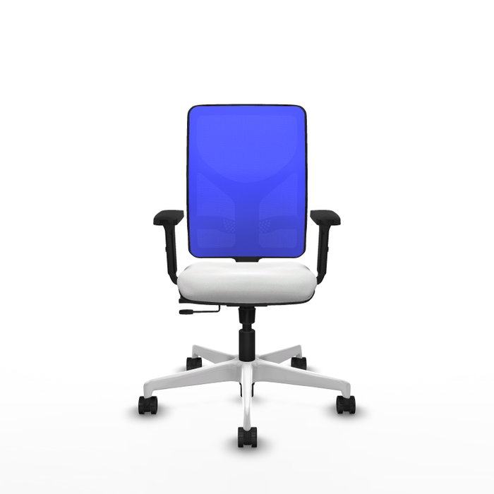 PIQUERAS Y CRESPO Silla de oficina Motilla con mecanismo Sincro/Traslack, Azul y Blanco