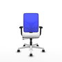 PIQUERAS Y CRESPO Silla de oficina Motilla con mecanismo Sincro/Traslack, Azul y Blanco