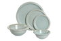 DKD Home Decor Plato Llano de Gres Esmaltado Azul Celeste