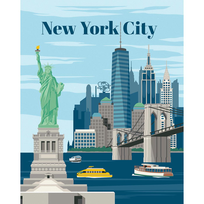 Ravensburger Serie Trend C Nueva York 23686 - Lienzo para Pintar por Números para Adultos +12 años