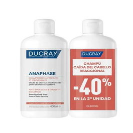 Ducray Anaphase Reactiv Champú para Caída del Cabello, 2 Botellas de 400 ml