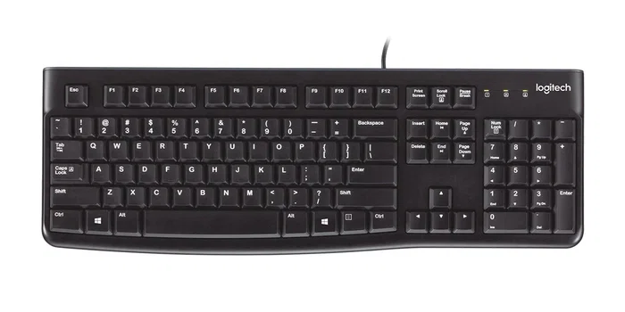 Logitech K120 920-002524 Teclado para Negocio Alámbrico USB Universal QWERTY Inglés Negro - Resistente a Salpicaduras
