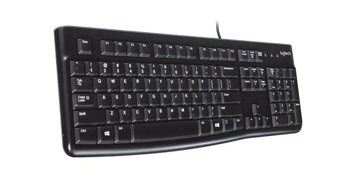 Logitech K120 920-002524 Teclado para Negocio Alámbrico USB Universal QWERTY Inglés Negro - Resistente a Salpicaduras