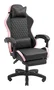 Mars Gaming MGC-X Silla Gaming para PC, Reclinable 90-135°, Reposabrazos y Altura Ajustables, Asiento y Respaldo Acolchados Negro/Rosa, Cojín Lumbar y Reposacabezas, 120 kg, 190 cm