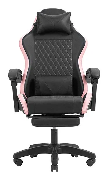 Mars Gaming MGC-X Silla Gaming para PC, Reclinable 90-135°, Reposabrazos y Altura Ajustables, Asiento y Respaldo Acolchados Negro/Rosa, Cojín Lumbar y Reposacabezas, 120 kg, 190 cm