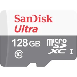 SanDisk Ultra 128 GB MicroSDXC Clase 10 U1 Gris Blanco