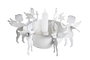 DKD Home Decor Portavelas Navidad Moderna Blanco 11 x 24 x 24 cm (2 Unidades)