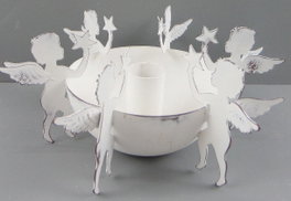 DKD Home Decor Portavelas de Metal Blanco 24x11x24