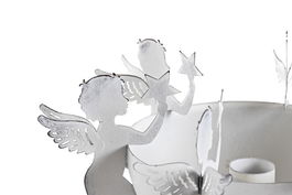 DKD Home Decor Portavelas Navidad Moderna Blanco 11 x 24 x 24 cm (2 Unidades)