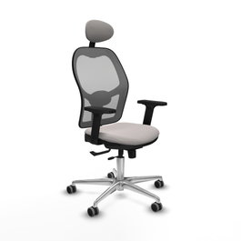 PIQUERAS Y CRESPO Silla de oficina Jorquera con mecanismo Sincro/Traslack Blanco/Gris