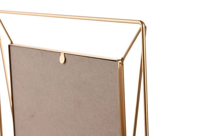 DKD Home Decor Marco de Fotos 20x25 Metal Cristal Dorado 28x5,5x33 cm