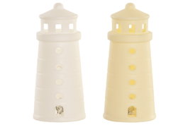 DKD Home Decor Decoracion Luminosa Basicos Blanco Crema 5 x 12 x 5 cm 12 Unidades