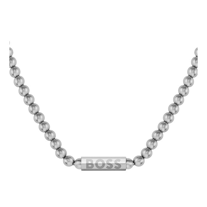 Boss Collar para Hombre en Acero Inoxidable Gris con Cierre de Imán