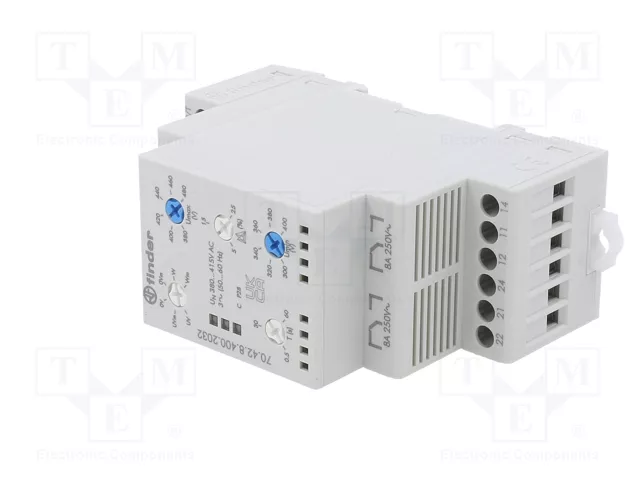 FINDER Relé de monitorización de tensión DPDT 3x380...415V AC