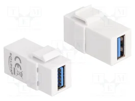 DeLOCK Módulo Keystone USB 3.0 hembra a USB 3.0 hembra blanco (1:1)