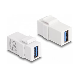 DeLOCK Módulo Keystone USB 3.0 A hembra a USB 3.0 A hembra 5 Gbps Blanco