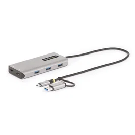 StarTech 167B-USBC-MULTIPORT Adaptador Multipuerto USB-C con Dual HDMI 4K30Hz, 3 Puertos USB-A y Dongle USB-C a USB-A - Compatible con macOS/Windows/ChromeOS y MacBooks M1/M2/M3