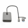 StarTech.com Adaptador Multipuerto con Doble HDMI y 3 Puertos USB-A, Plata