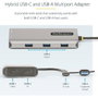 StarTech.com Adaptador Multipuerto con Doble HDMI y 3 Puertos USB-A, Plata