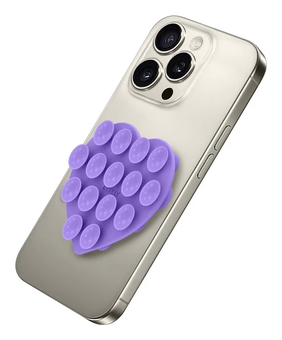 Celly FIXHEART Soporte con Ventosa para Teléfono en Forma de Corazón, Color Violeta, Material Silicona, Universal, 1 Pieza