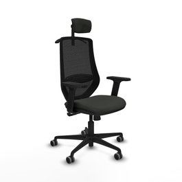 PIQUERAS Y CRESPO Silla de oficina Mardos con mecanismo Sincro en Negro