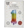 Party Time Globo Cifra 1 Arco Iris Altura 35 cm