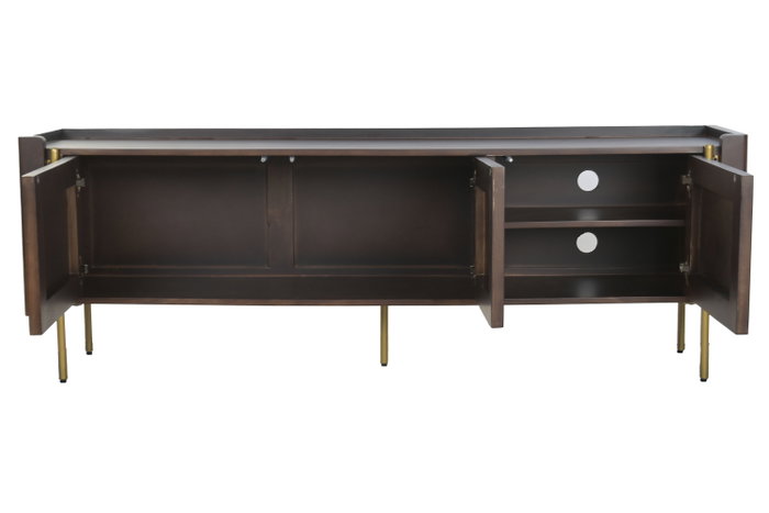 DKD Home Decor Mueble TV Sixti Bala Mango y Fibra Marrón Oscuro DKD Home Decor Mueble TV Sixti Bala Mango y Fibra Marrón Oscuro