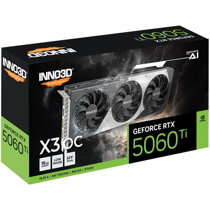 Inno3D GeForce RTX 5060 Ti X3 OC - Tarjeta Gráfica 16GB GDDR7 128-bit PCIe 5.0, 3 Ventiladores, HDMI 2.1b, DisplayPort 2.1b Inno3D GeForce RTX 5060 Ti X3 OC - Tarjeta Gráfica 16GB GDDR7 128-bit PCIe 5.0, 3 Ventiladores, HDMI 2.1b, DisplayPort 2.1b