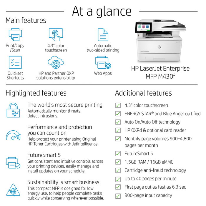 HP LaserJet Enterprise MFP M430f Blanco HP LaserJet Enterprise MFP M430f Blanco