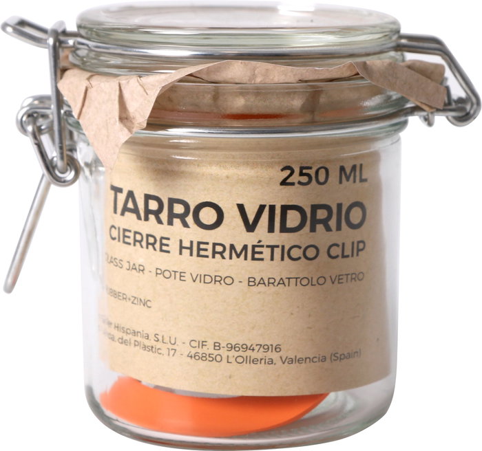 La Mediterranea Tarro Hermético Vidrio Clip 250 ml (Pack de 24 Unidades)