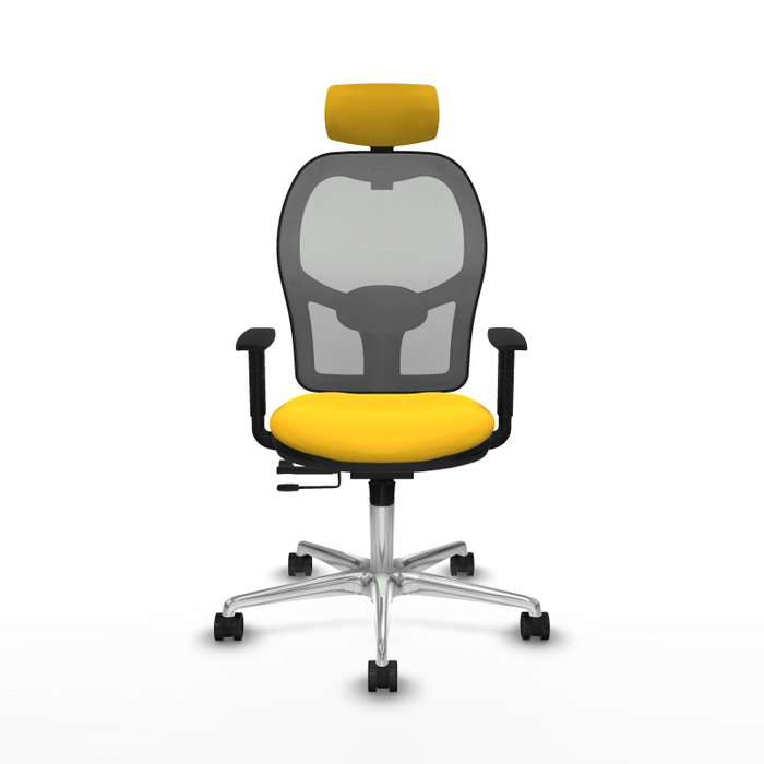PIQUERAS Y CRESPO Silla de oficina Jorquera con mecanismo Sincro/Traslack, Amarillo y Gris