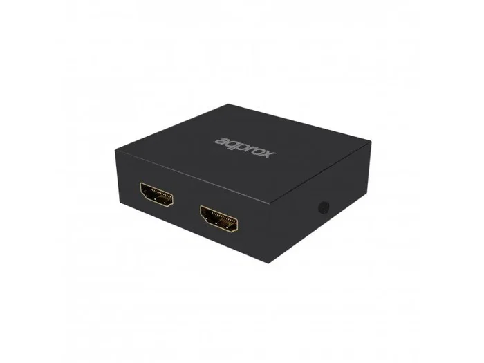 Approx appC30V2 Splitter HDMI 2 Puertos (1x2), Distribuidor de Señal HD 1080p, 4K Upscaling, 3D, Compatible HDCP, Caja Metálica, Portátil