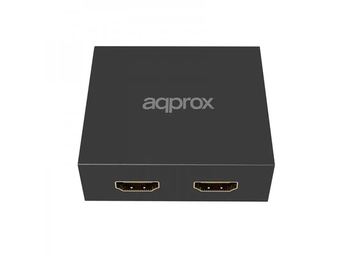 Approx appC30V2 Splitter HDMI 2 Puertos (1x2), Distribuidor de Señal HD 1080p, 4K Upscaling, 3D, Compatible HDCP, Caja Metálica, Portátil