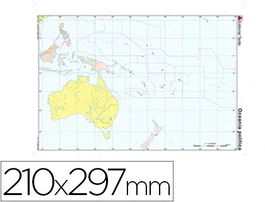 Teide Mapa mudo Oceanía político Din A4