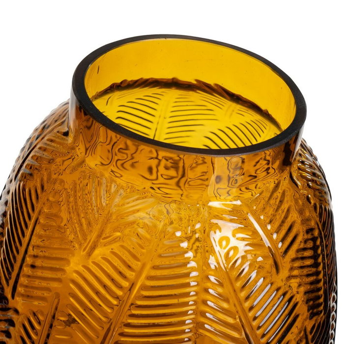 Jarrón Ambar Vidrio 15 x 15 x 15 cm Jarrón Ambar Vidrio 15 x 15 x 15 cm