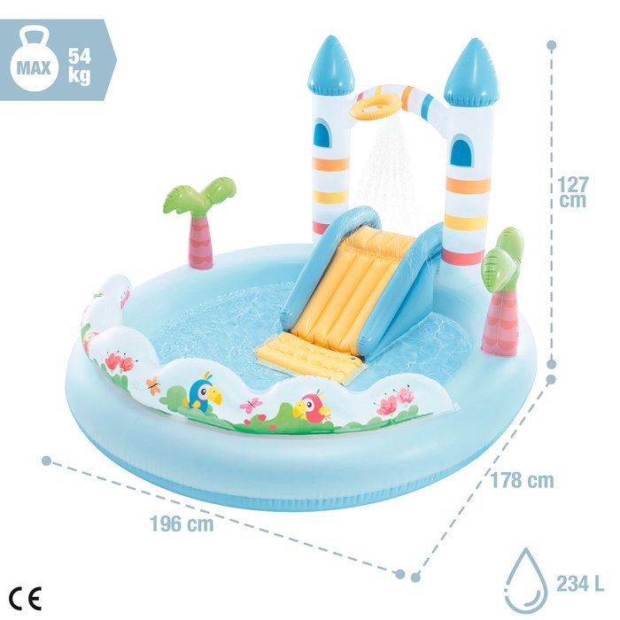 Intex Centro de Juegos Hinchable Castillo Unicornio con Tobogán 196x178x127 cm 234 Litros 56148