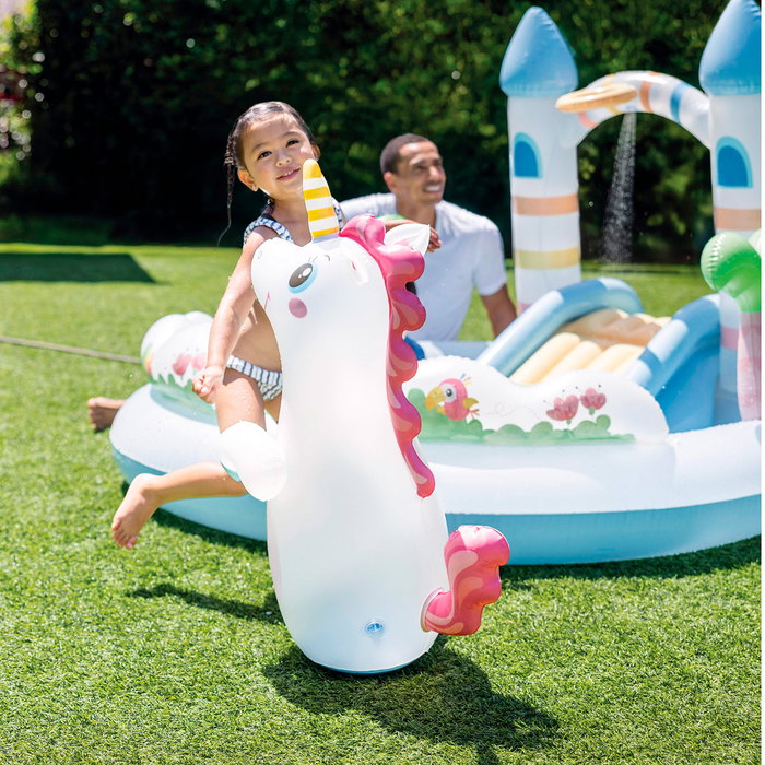 Intex Centro de Juegos Hinchable Castillo Unicornio con Tobogán 196x178x127 cm 234 Litros 56148