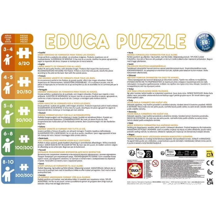 Educa Osito Pardo 8412668198845 Puzzle 4 Puzzles Progresivos Niños 12 a 25 Piezas 3 Años