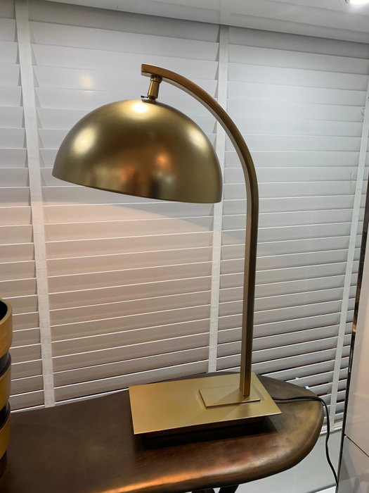 DKD Home Decor Lámpara de Sobremesa Acero Patinado Dorado