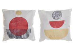 DKD Home Decor Cojin Lunar Naranja Amarillo 45 x 45 x 10 cm (4 Unidades)