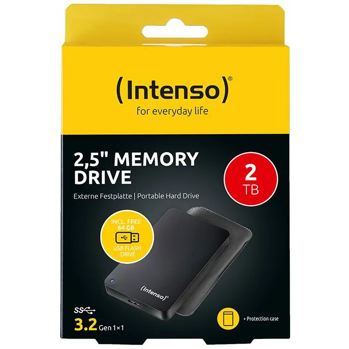 Intenso Disco duro portátil de 2,5 pulgadas 2 TB + 64 GB Intenso Disco duro portátil de 2,5 pulgadas 2 TB + 64 GB