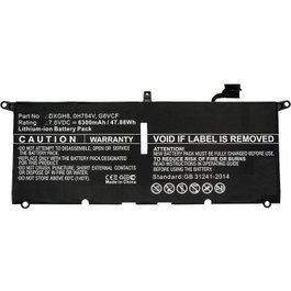 CoreParts Batería para Portátil Dell 6300mAh 47.88Wh 7.6V, Li-Pol, Color Negro - Alta Calidad y Fiabilidad