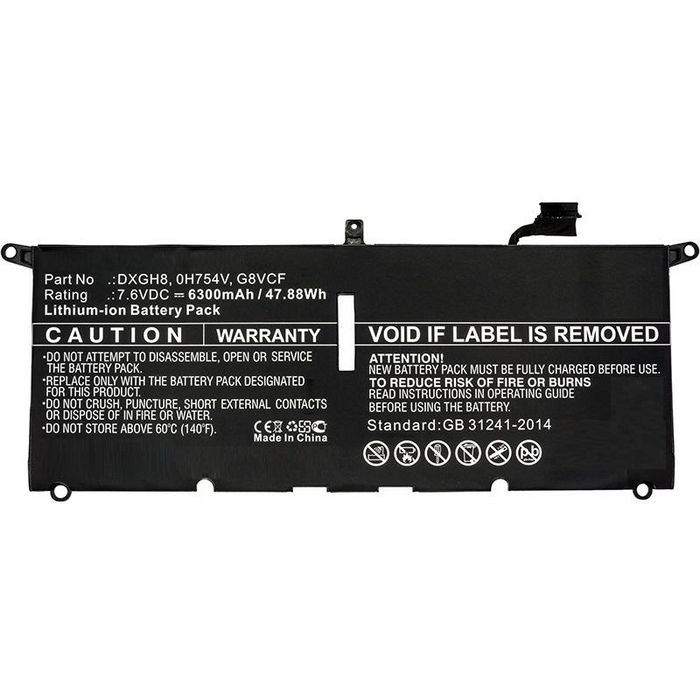 CoreParts Batería para Portátil Dell 6300mAh 47.88Wh 7.6V, Li-Pol, Color Negro - Alta Calidad y Fiabilidad CoreParts Batería para Portátil Dell 6300mAh 47.88Wh 7.6V, Li-Pol, Color Negro - Alta Calidad y Fiabilidad
