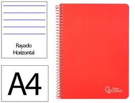 Liderpapel Cuaderno Espiral Witty A4 Tapa Dura Rojo