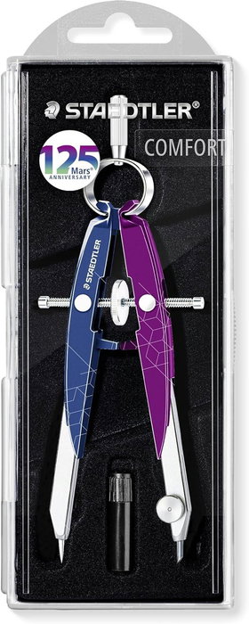 Staedtler Compás Metálico de Precisión Mars con Ajuste por Rueda, Azul-Bayas Silvestres (Set de 5) (Set de 5) Staedtler Compás Metálico de Precisión Mars con Ajuste por Rueda, Azul-Bayas Silvestres (Set de 5) (Set de 5)