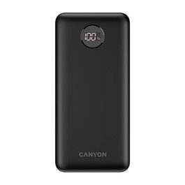 Canyon PB-2002 Powerbank 20000 mAh Negro Carga Rápida Quick Charge 3.0 y PD20W, 2 Puertos USB, Pantalla LED