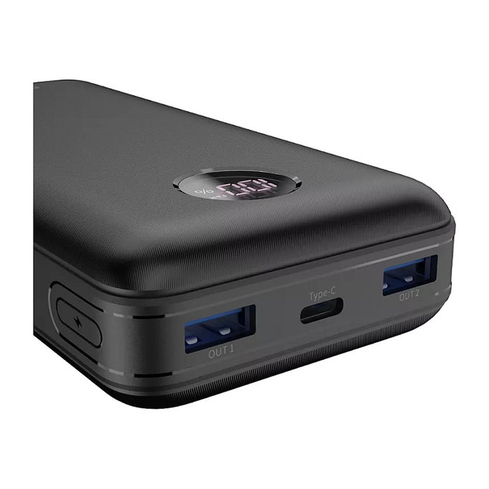 Canyon PB-2002 Powerbank 20000 mAh Negro Carga Rápida Quick Charge 3.0 y PD20W, 2 Puertos USB, Pantalla LED