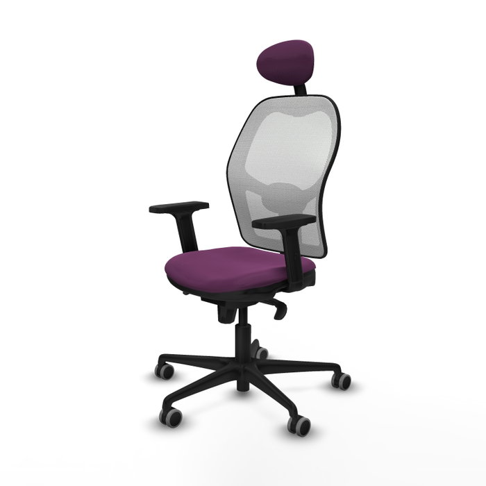 PIQUERAS Y CRESPO Silla de oficina Jorquera Morado y Blanco con mecanismo Sincro