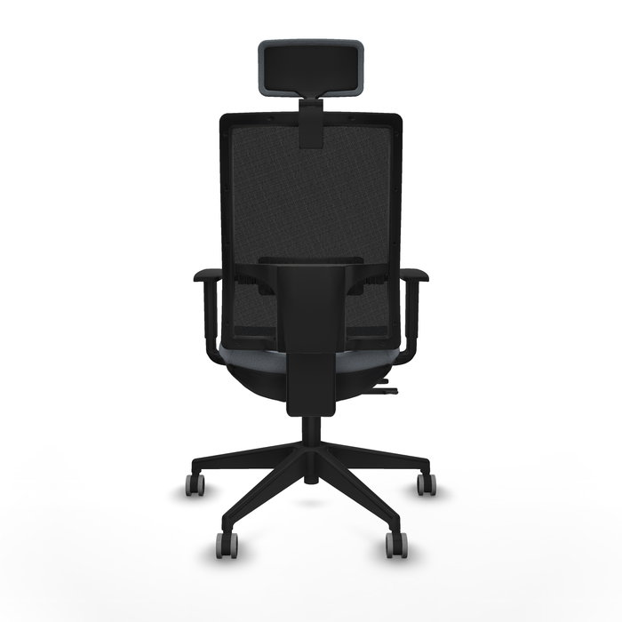 Silla de oficina Horna con mecanismo Sincro/Traslack tapizada con Tela color Gris y malla color Negro. Equipada con lumbar 1D, Brazos 1D, Cabecero 2D y Ruedas 65 mm parqué Silla de oficina Horna con mecanismo Sincro/Traslack tapizada con Tela color Gris y malla color Negro. Equipada con lumbar 1D, Brazos 1D, Cabecero 2D y Ruedas 65 mm parqué