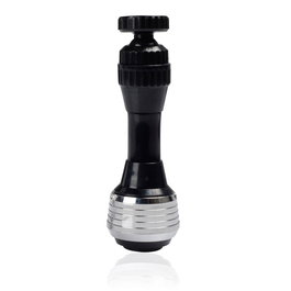 Siroflex Atomizador Ducha Economizador Blue Line 11 cm Negro Cromado, Cabezal Orientable 360°, Chorro o Ducha para Grifo Rosca Externa 22x1 Interna 24x1